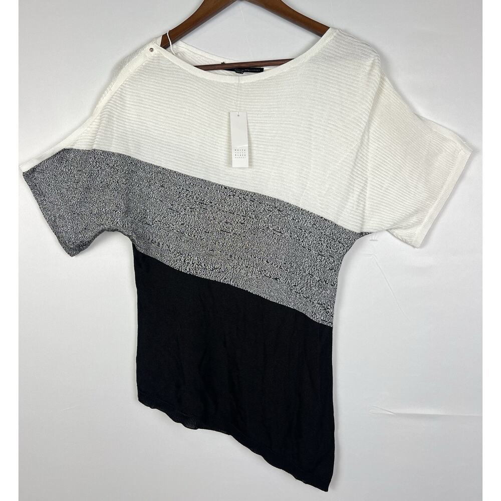 NWT White House Black Market Colorblock Knit Top Modern & Chic Dolman Sleeve XS